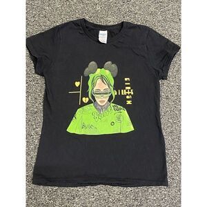 Womens Billie Eilish T Shirt Black Gildan Medium
